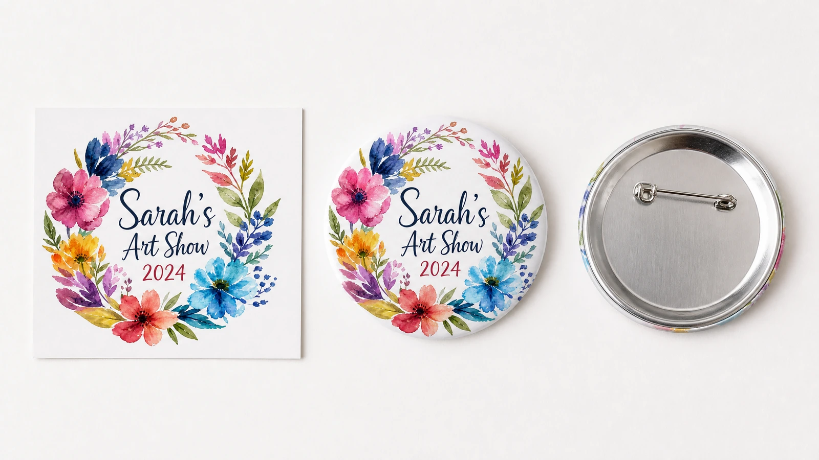 Ikhtisar proses produksi pinback button kustom Desain cetak, pemotongan, pelapisan cangkang, dan penekanan dua tahap sebagai alur produksi pinback button kustom